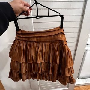 Brown shiny skirt